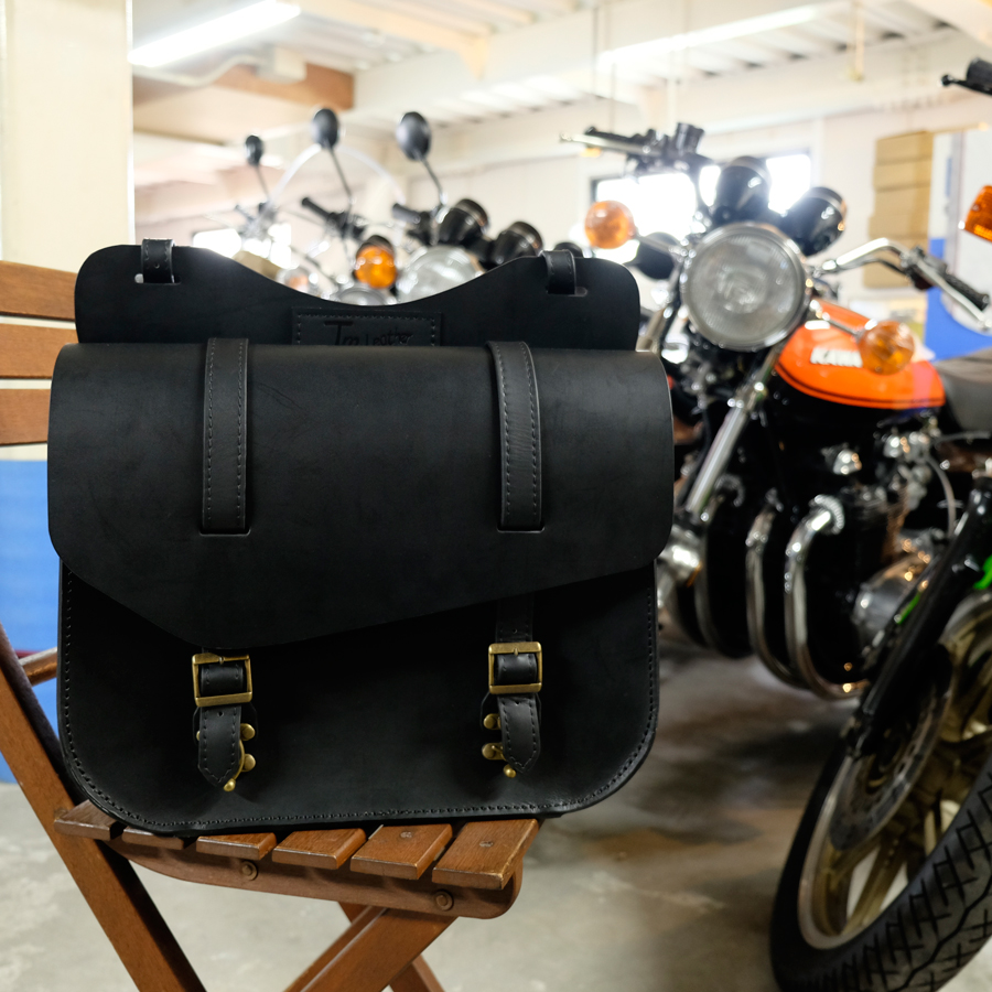 寺田モータース TM Leather 本革製レザーサドルバッグ 茶色 ブラウン M